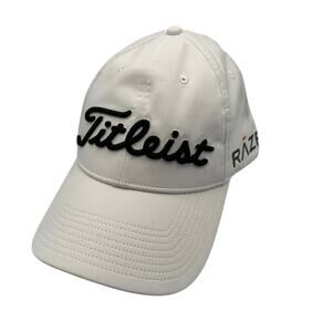 Titleist Golf Hat White OSFM Adjustable RAZR Logo NEW - Read